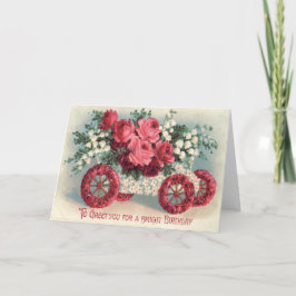 Rote Rose Lilie des Tales Vergessen-Me-Nicht Karte