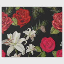 Rote Rose, Lilie und Kiefer
