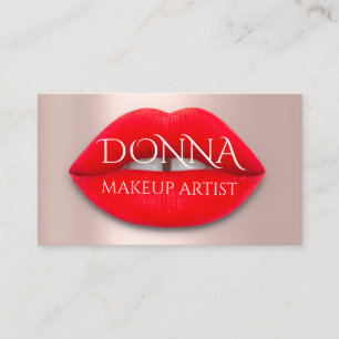 Rote Rose Lippt QR-Code-Logo Makeup Artist Visitenkarte