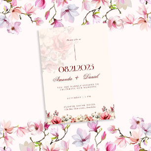 Rote Rose Luxus Ästhetische Hochzeit Einladung