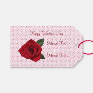 Rote Rose macht glücklichen Valentinstag Geschenk  Geschenkanhänger