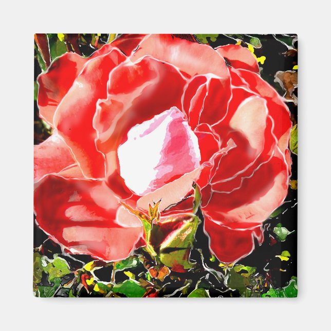Rote Rose Magnet (Vorne)
