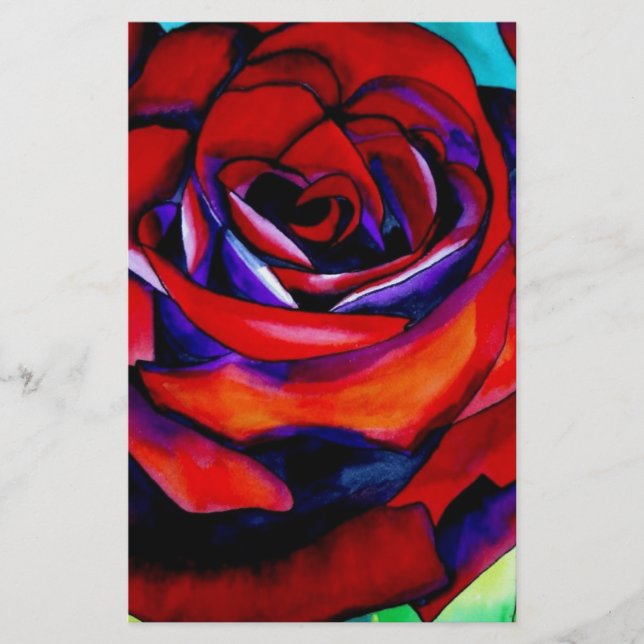 Rote Rose Makro Blume Originalkunst (Vorderseite)