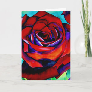 Rote Rose Makro Blume Valentinstag Karte