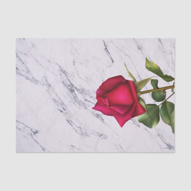 Rote Rose Marble Modernes Glam Brautparty Party Seidenpapier (Vorderseite)