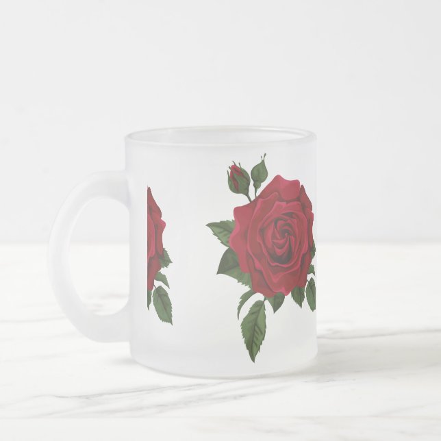 Rote Rose Mattglastasse (Links)