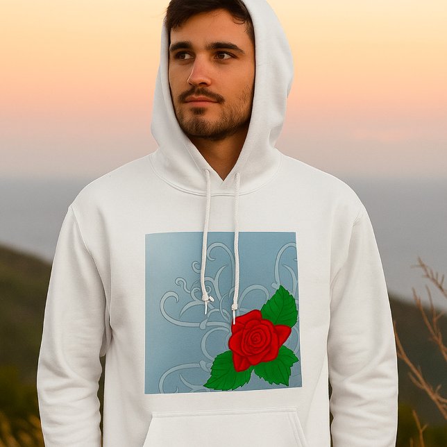 Rote Rose Mens Hoodie (Von Creator hochgeladen)