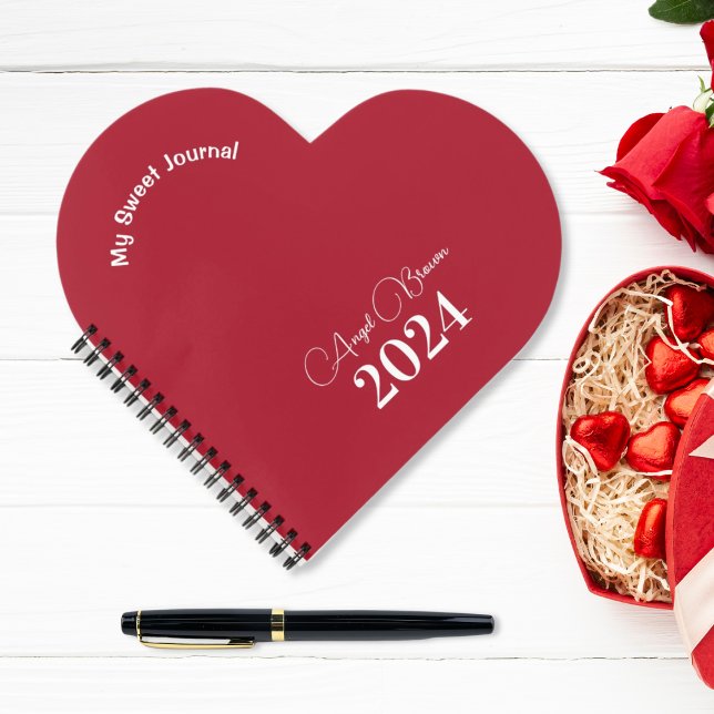 Rote Rose, Minimalistisch Sweet Journal NoteBook Notizbuch (Von Creator hochgeladen)