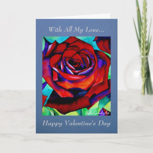 Rote Rose mit all meiner Liebe Valentine Feiertagskarte