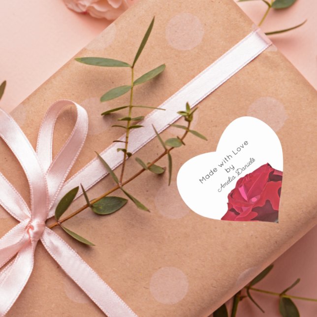 Rote Rose mit Aufkleber für Lieben (Von Creator hochgeladen)