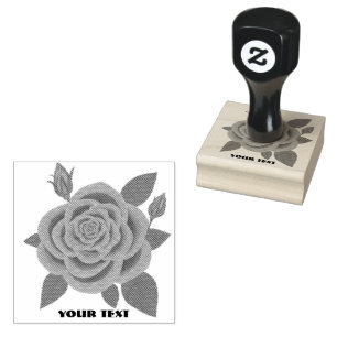 Rote Rose mit Buds Rubber Briefmarke Gummistempel