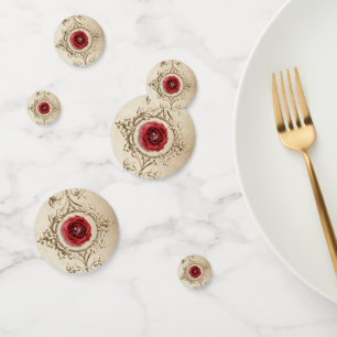 Rote Rose mit Diamant Konfetti