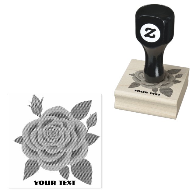 Rote Rose mit Knospen Stempel (Stempel)