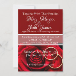 Rote Rose mit Ring Wedding Einladung