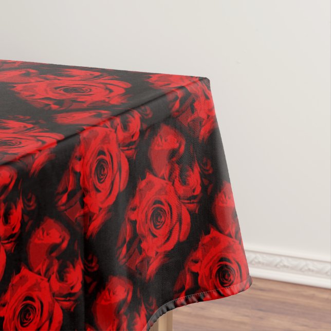 Rote Rose mit schwarzer Tischdecke (Beispiel)