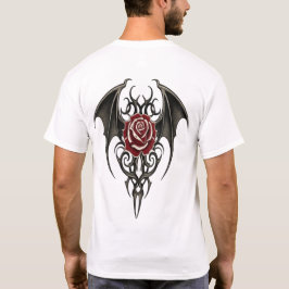 Rote Rose mit tribalen Flügeln T-Shirt