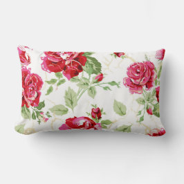 Rote Rose mit weißem Hintergrund Lumbalkissen Lendenkissen