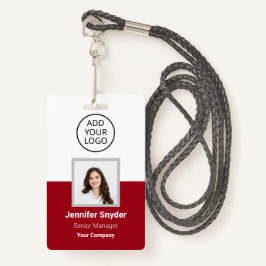 Rote Rose, Mitarbeiter-Foto-ID mit QR-Code, Untern Ausweis