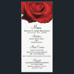Rote Rose Modernes Glam Elegantes Hochzeitsmenü Menükarte<br><div class="desc">Entsprechende Elemente in diesem Design sind verfügbar.</div>