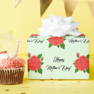 Rote Rose Mother's Day Wrapping Paper Geschenkpapier