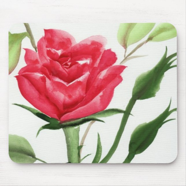 Rote Rose Mousepad (Vorne)