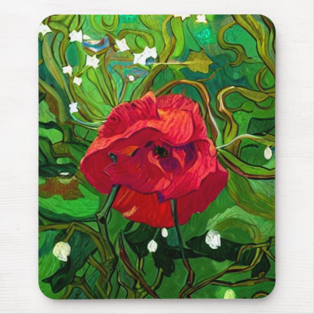 ROTE ROSE  MOUSEPAD (Vorne)
