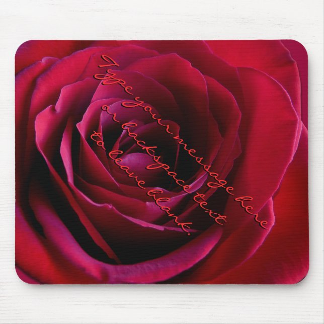 Rote Rose Mousepad Personalisierte Rote Rose Mouse (Vorne)