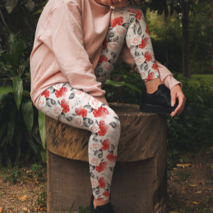 Rote Rose Muster Valentine Liebe Leggings