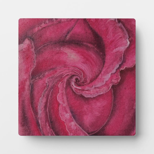 Rote Rose nah Fotoplatte (Vorderseite)