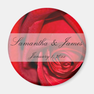 Rote Rose Nah persönliche Hochzeit Magnet