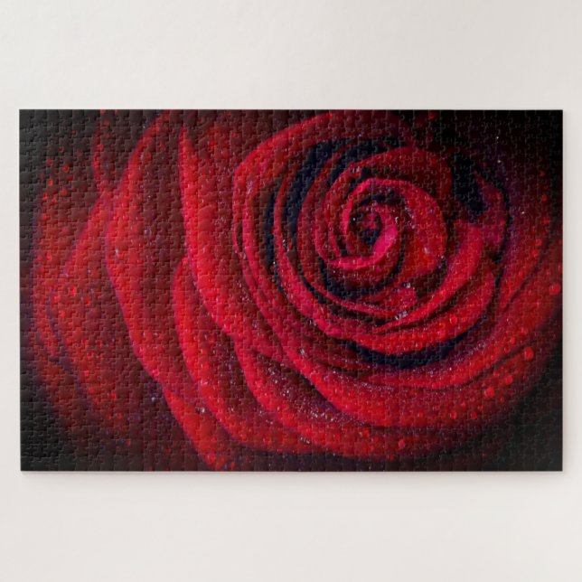 Rote Rose Nah-up-Foto Puzzle (Horizontal)