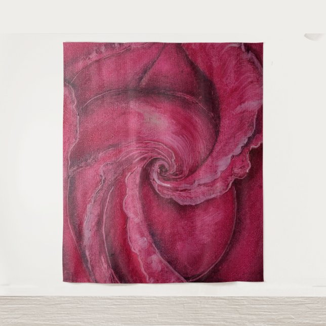 Rote Rose nah Wandteppich (Vorderseite)