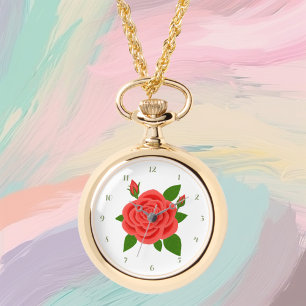 Rote Rose Necklace eWatch Armbanduhr