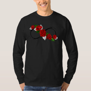 Rote Rose Neurodivergenz Symbol Unendlichkeit Auti T-Shirt
