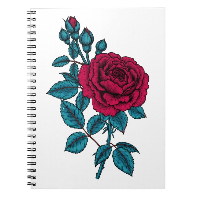 Rote Rose Notizblock (Vorderseite)