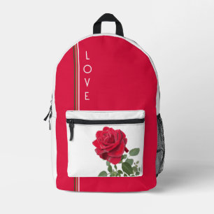 Rote Rose Ölgemälde - Liebe Bedruckter Rucksack