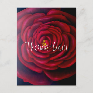 Rote Rose Ölgemälde Vielen Dank Postkarte