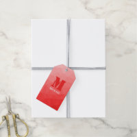 Rote Rose ombre geometrisches Maschenmuster Monogr