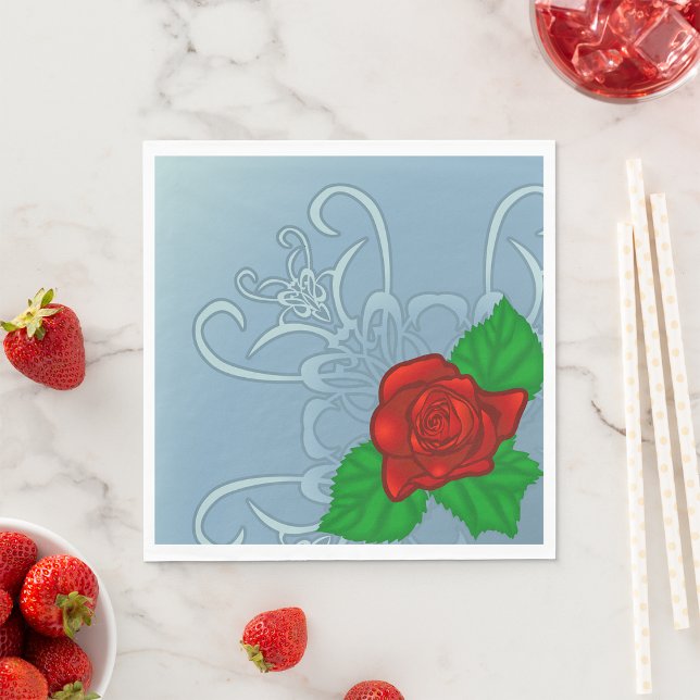 Rote Rose Paper Napkins Serviette (Von Creator hochgeladen)