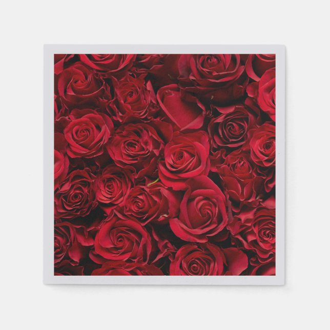 Rote Rose Paper Napkins Set von 50+ Serviette (Vorderseite)