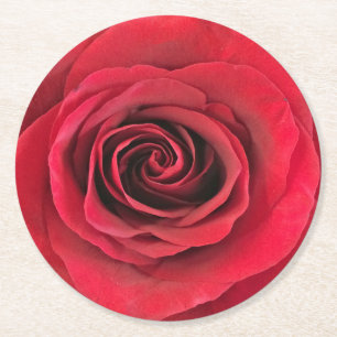 Rote Rose Paper Untersetzer