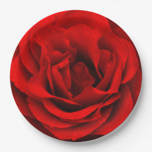 Rote Rose-Papier-Party-Teller Pappteller