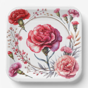 Rote Rose Pappteller