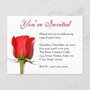 Rote Rose Party Einladung