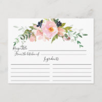 Rote Rose & Peonies Brautparty Rezept Karte