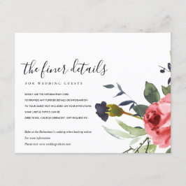 ROTE ROSE PEONY EUCALYPTUS FLORAL WEDDING DETAILS BEGLEITKARTE