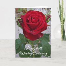 Rote Rose Personalisiert 60. Hochzeitstag Karte