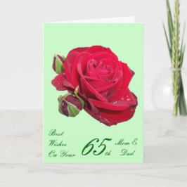 Rote Rose Personalisiert 65. Hochzeitstag Karte