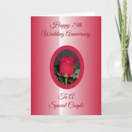 Rote Rose Personalisiert 75. Hochzeitstag Karte