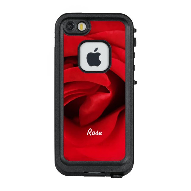 Rote Rose Personalisiert LifeProof iPhone Hülle (Rückseite)